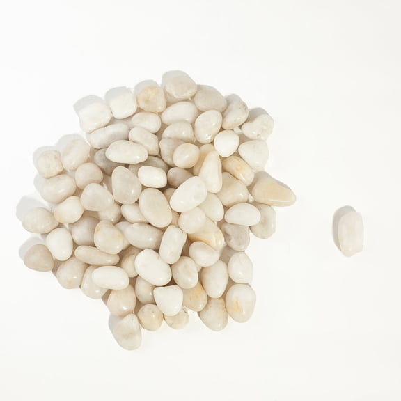 6 LBS River Rocks, StoneCreek, Decorative Garden Stones for Plant Landscaping, Polished Gravel Filler Pebbles, White