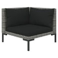 thumbnail image 4 of vidaXL 11 Piece Patio Lounge Set with Cushions Poly Rattan Dark Gray, 4 of 11