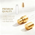 thumbnail image 3 of 100 Pcs Mini Spray Bottles, 5 ml & 3 ml Glass Fine Mist Spray Bottles, Refillable Travel Perfume Bottle with Gold Cap, Clear Empty Portable Sample Containers for Essential Oils, 3 of 8