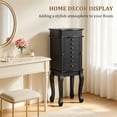 thumbnail image 6 of Sfugno Jewelry Armoire,Standing Jewelry Cabinet with 7 Drawers,2 Side Doors and Top Flip Makeup Mirror,Black, 6 of 8