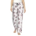 thumbnail image 2 of Picia Pink Butterflies (2) Womens Soft Woven Cotton Elastic Waistband Sleep Pajama Pant Lounge Sleep Pant With Pockets And Drawstring-, 2 of 9