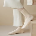 thumbnail image 6 of 10AGIRL Crew Socks for Women, 4 Pack Thick  Knit  Cotton  Aesthetic Calf  Socks, 6 of 7