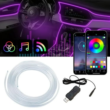AUTOXBERT 5m/16ft RGB LED Car Interior Ambient Neon Light Decorative Atmosphere Wire USB Strip Light Accessories