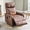 Leather Brown, variant on Rocker Recliner Chair with Heat Massage - Manual Swivel Recliner, Lumbar Heat, 8 Vibration Points, Fabric for Living Room, Bedroom
