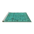 thumbnail image 2 of Ahgly Company Machine Washable Indoor Rectangle Oriental Turquoise Blue Industrial Area Rugs, 8' x 10', 2 of 4