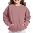 thumbnail image 3 of Atogsazn Girls Oversized Sweatshirt Kids Casual Fleece Pullover Long Sleeve Sweater Fall Clothing Crew Neck Tops Watermelon Red 5-6 Years Fashion, 3 of 6