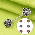thumbnail image 3 of Retro 3x Acero inoxidable Hugo Rosa flor piercing escudo cuerpo Anillos para pezones, 3 of 10