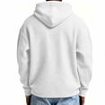 thumbnail image 4 of Hsovts Mens Waffle Knit Full Zip Hoodies Loose Pocket Drawstring Jacket Winter Warm Outdoor Casual Hoodie White XL, 4 of 7