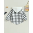 thumbnail image 4 of Bagilaanoe Toddler Baby Boy Girls Hooded Jacket Plaid Long Sleeve Zip Up Sweatshirt 6M 12M 18M 3T 4T 5T Kids Fall Casual Outwear, 4 of 8