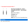 thumbnail image 2 of Rear Strut Assembly Set - 2 Piece - Compatible with 2001 - 2005 Hyundai Sonata 2002 2003 2004, 2 of 2