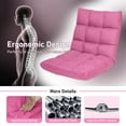 thumbnail image 5 of Giantex Adjustable Floor Gaming Sofa Chair w/14-Position, Cushioned Folding Lazy Reclinerw/High Resilience Sponge, Sleeper Bed Couch Recliner(Pink), 5 of 9