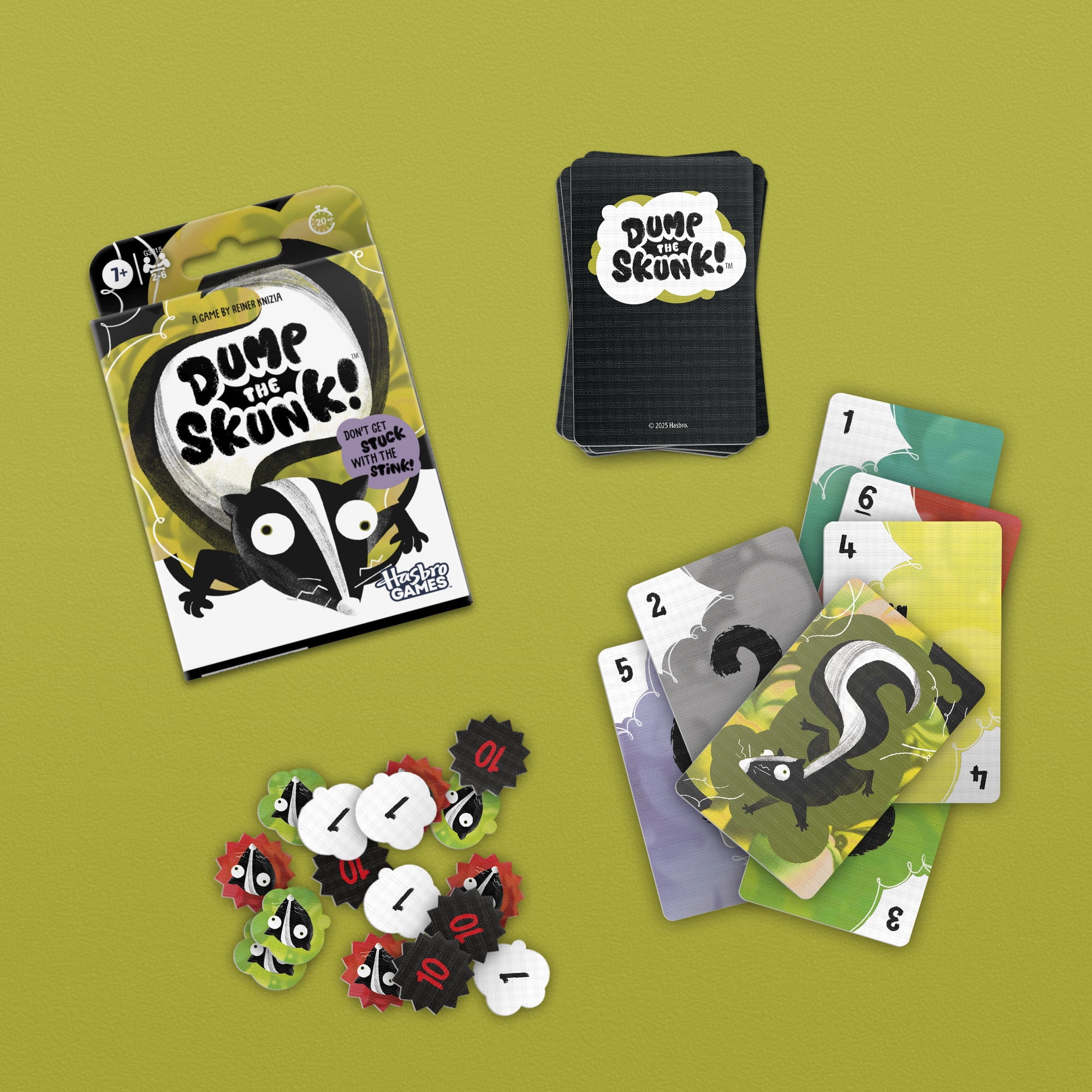 Dump the Skunk! Family Card Game by Reiner Knizia, Stocking for Adults, Teens, Kids, Ages 7 and up