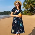 thumbnail image 4 of Balery Space Vestidos sueltos de manga corta para mujer, vestidos de verano 2025, vestidos casuales de corte A con vuelo., 4 of 6