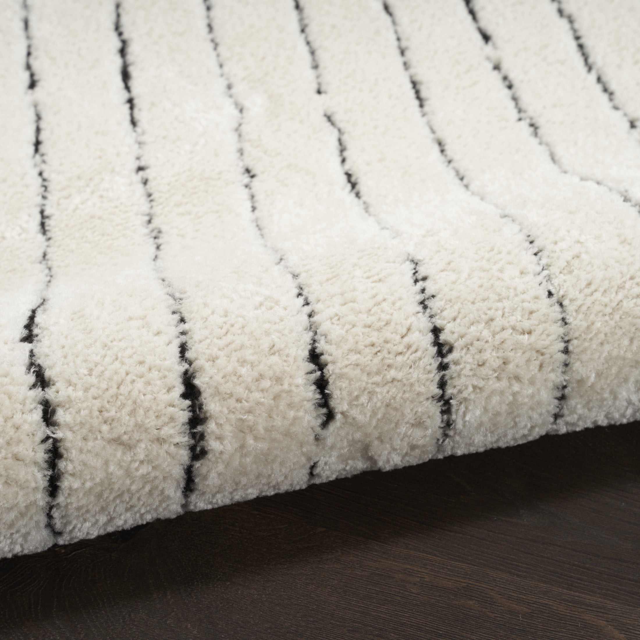 Nourison Cozy Modern 2'2" x 6' Ivory Black Scandinavian Indoor Rug