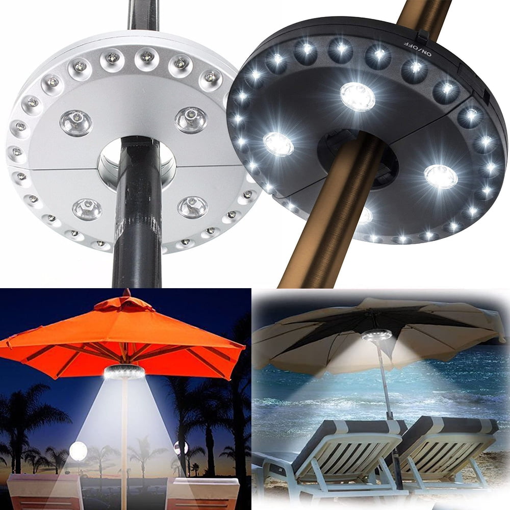 28 LEDS Umbrella Pole Lights 3 Lighting Mode Patio Outdoor Garden Camping Lamp 