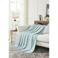 thumbnail image 4 of Better Trends All Season Full/Queen Size Blanket 100% Cotton Waffle Weave Blanket for Couch Lightweight & Breathable, Soft Blanket (90"x 90") Light Blue Janiya Collection, 4 of 4