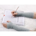 thumbnail image 6 of INSPIRE CHIC Woman Elastic Fingerless Elbow Length Arm Hand Warmers Gloves 1 Pairs Gray One Size, 6 of 6