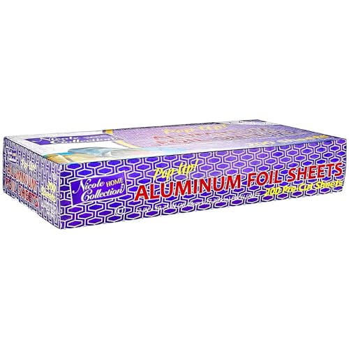 Nicole Home Collection Pre-Cut Aluminum Foil Sheets, 12x10.75 Inches, 200 Sheets