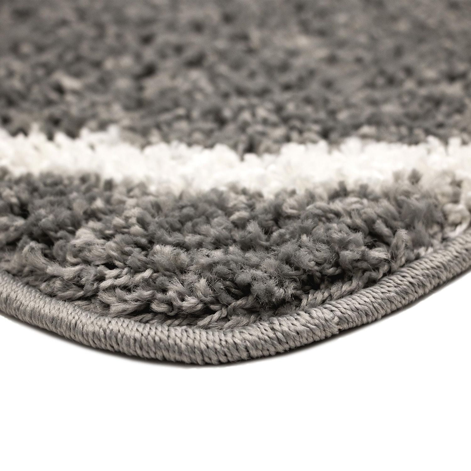 MAINSTAYS 48"x66" Grey and White Tufted Sanborn Shag Rug