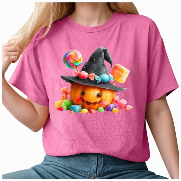 Godom Fall Pumpkin Shirts Womens Casual Autumn Graphic Tees Halloween Tops
