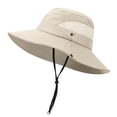 thumbnail image 2 of BadPiggies Mens Sun Hat Bucket Fishing Hiking Cap Wide Brim UV Protection Outdoor Boonie Hat (Beige), 2 of 9