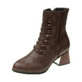 thumbnail image 2 of Summer Saving Clearance AXXD Middle Heels Shoes,Couples Mid-Calf Fall&Winter Medium Shoes For Women Ankle Boots Platform Boots Shoes For Rollback, 2 of 5