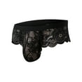 thumbnail image 2 of TMOYZQ Men's Lace Frilly Thong Panties Sheer Mesh Bikini Briefs T-back G-string Underwear Low Rise Valentine's Day Thong Panties on Clearance, 2 of 3