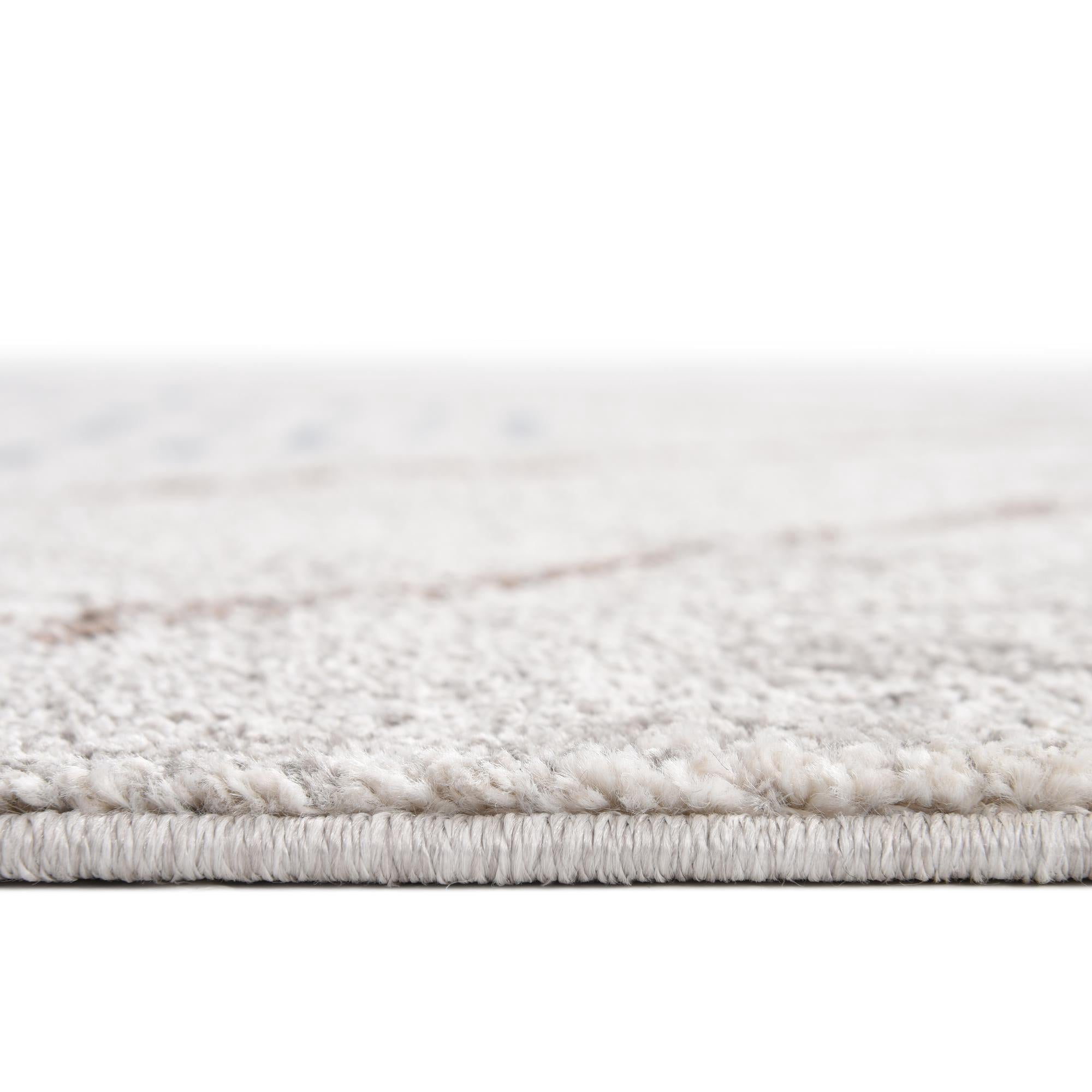 Unique Loom Aramis Collection Area Rug - Kavi (3' 3" Round Ivory/Beige)
