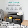 thumbnail image 3 of Ottomane de Rangement Pliable de 31 Pouces avec 2 Tiroirs, Banc-Coffre Repose-Pieds Tabouret, Noir, 3 of 8