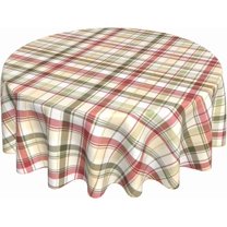 Fall Buffalo Plaid Tablecloth Round 60 Inch Autumn Thanksgiving Checkered Decorative Table Cloth Washable Wrinkle Stain-Resistant Harvest Farmhouse Table Cover for Party Picnic Dinner