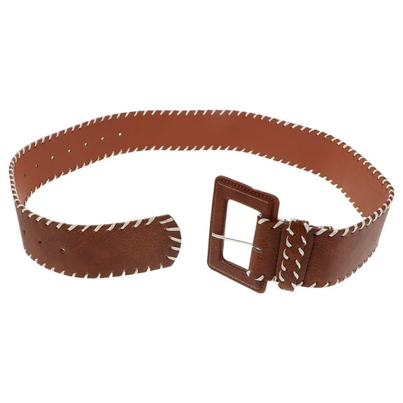 NIAIZEK Wide PU Corset Belt for Women Adjustable Waist Fashion Accessory Brown Belt for Skirts