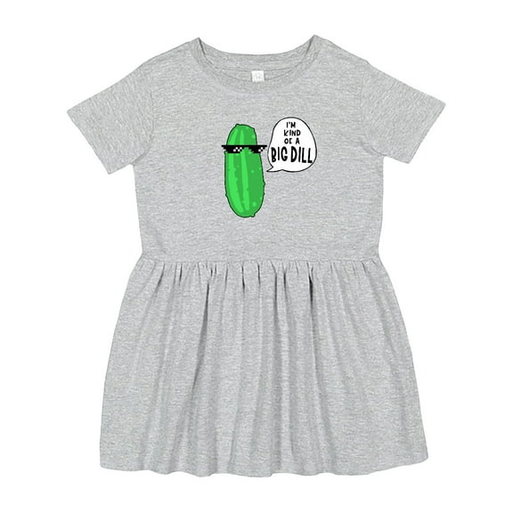 Inktastic I'm Kind of a Big Dill Pickle with Sunglasses Girls Toddler Dress