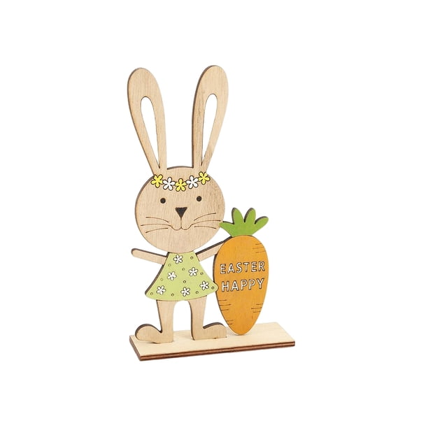Bewildely Adornos de conejo de Pascua, decoraciones de para fiesta en casa, de escritorio de conejito, accesorios de exhibición para Kits de decoración para fiestas Zanahoria