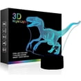 thumbnail image 1 of Dinosaur Lamp 3d Night Light Jurassic Led 7 Color Changing Lamp Night Light, 1 of 5