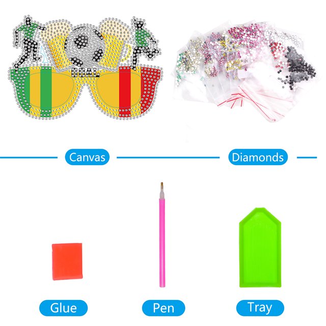 Cuadros Decorativos Accesorios de gafas de pintura de diamante DIY hecho a mano para fiesta de celebración (YJ054) Ndcxsfigh Nuevos Originales