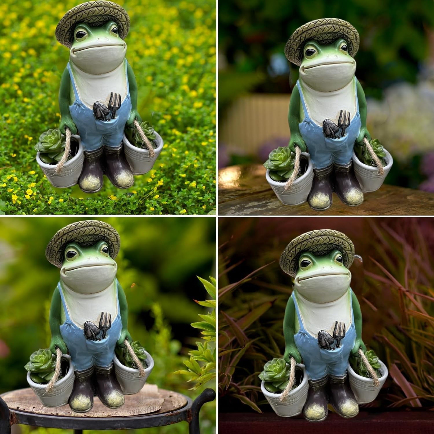 1PCS Frog Garden Decor, Frogs Garden Statue for Yard, for Yard Art Lawn Ornaments Porch Balcony
