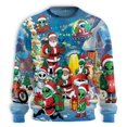thumbnail image 2 of Santa and Alien Christmas Sweatshirt, Funny UFO Holiday Crewneck, Extraterrestrial Santa Gift Pullover, Space Christmas Sweater for Men Women, 2 of 6
