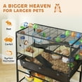 thumbnail image 4 of PawHut Grande Cage pour Hamster, Cage Roulante à 3 Niveaux pour Gerbille avec Tablette de Rangement, 4 of 10