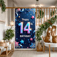 thumbnail image 6 of LUUFILx Happy 14th Birthday Backdrop Banner Birthday Party Background Decorations Photography Props Party Supplies Starry Night Decor, 6 of 8