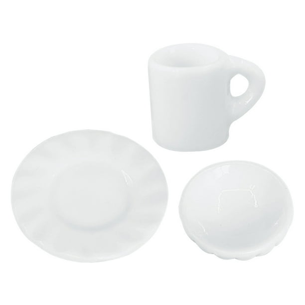 1 set Dollhouse Coffee Taucers Café en miniatura Mini tazones Mini Coffee Cup Model
