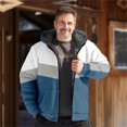 thumbnail image 2 of Winter Men's Hooded with Color Block 3D Print Padded Jacket for Cold Weather Warmth and Style, 2 of 5