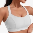 thumbnail image 5 of Women's Sports Bras Yoga Solid Sleeveless Cold Shoulder Casual Tanks Blouse Intimates Comfortable Bras for Women Gray L, 5 of 7
