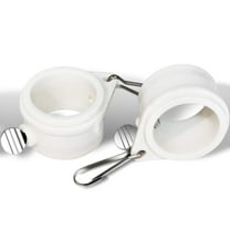 Anley 1.25" Plastic Flagpole Mounting Rings Set - Anti Wrap 360° Rotatable Ring with Carabiners - Ideal for 1.25 Inch Maximum Diameter Flag Pole & Flag with 2 Grommets(White, Pack of 2)