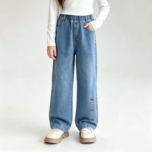 LvhaoGJOB Jeans for Girls' Lightweight Cozy denim pants jeans pants denim jeans casual outings jeans