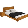 thumbnail image 4 of Wooden Platform Bed with Nightstand - Full Size Bed Frame, Oak Finish, Modern Bedroom Furniture, 4 of 8
