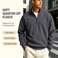 thumbnail image 6 of Domuza Mens Quarter Zip Lapel Collar Pullover Casual Lightweight Fleece Solid Color Comfort Soft Sweatshirt, 6 of 7