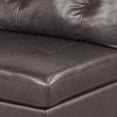 thumbnail image 2 of Benjara Hina 37 Inch Modular Armless Sofa Chair, Brown Faux Leather, Solid Wood, 2 of 5
