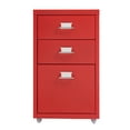 thumbnail image 6 of Red Cold-Rolled Steel 28x41x69cm 3-Layer Filing Cabinet Wheeled Locker With Lock Office File Storage Cabinet, 6 of 12