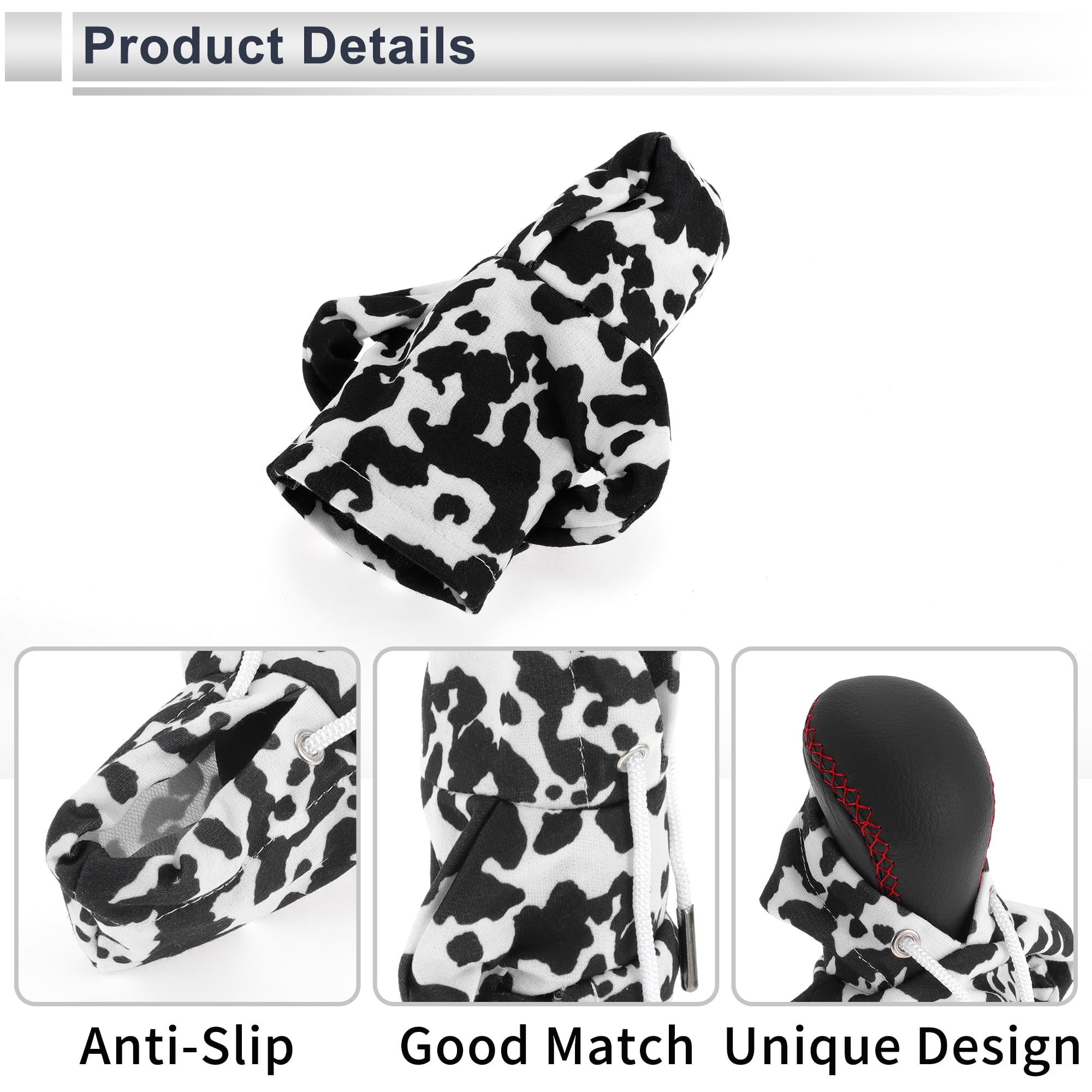 Unique Bargains Gear Shift Knob Cover Stick Shifting Handle Protector Cow Fabric