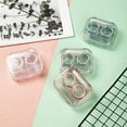 thumbnail image 3 of Transparent Tweezers Suction Stick Container Set Portable Contact Lens Box for Women Travel Contact Lenses Case, 2 Pcs, Green, 3 of 4